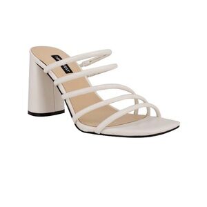 Nine West Womens Girlie 3 Pleather Strappy Block Heels
